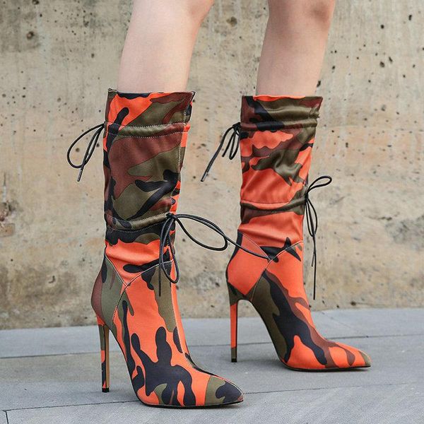 boots 2021 fashion camouflage lace up mid calf women thin high heel short ladies pointed toe autumn winter shoes, Black
boots 2021 fashion camouflage lace up mid calf women thin high heel short ladies pointed toe autumn winter shoes, Black