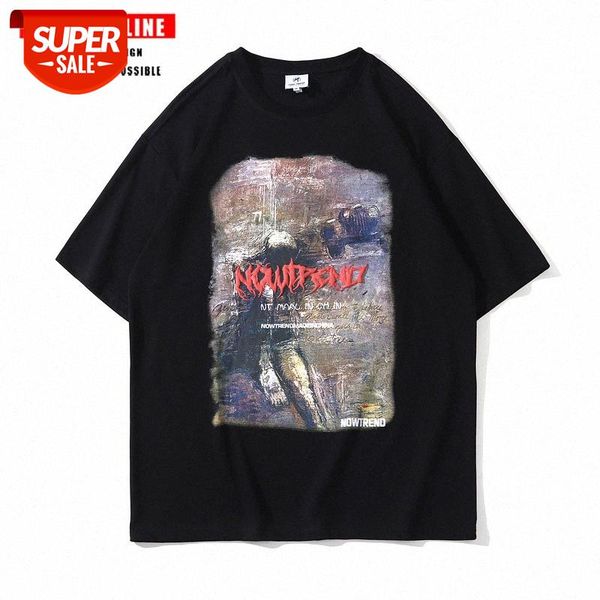 european and american high street retro oil painting three-dimensional foam printing short-sleeved t-shirt men women hip-hop loose hal #6v3p, White;black
european and american high street retro oil painting three-dimensional foam printing short-sleeved t-shirt men women hip-hop loose hal #6v3p, White;black