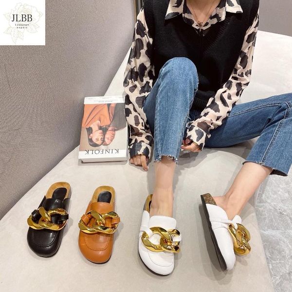 spring summer design gold chain women slipper closed toe slip on mules shoes sandals round low heels casual slides flip flop slippers, Black
spring summer design gold chain women slipper closed toe slip on mules shoes sandals round low heels casual slides flip flop slippers, Black
