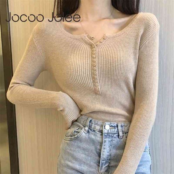 women elegant button v neck slim knitted sweaters vintage solid pullovers leisure wild jumpers female winter 210416, White;black
women elegant button v neck slim knitted sweaters vintage solid pullovers leisure wild jumpers female winter 210416, White;black