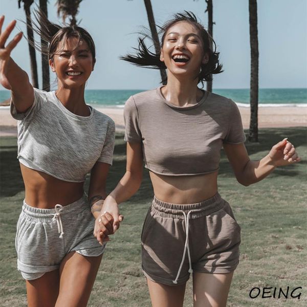 gym clothing sumer women tracksuit 2 piece sets short sleeve sweat crop and shorts workout clothes sport wear set, White;black
gym clothing sumer women tracksuit 2 piece sets short sleeve sweat crop and shorts workout clothes sport wear set, White;black