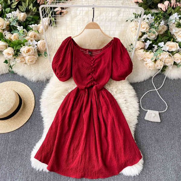 singreiny women elegant solid dress french sweet puff sleeve v neck a-line dresses summer elastic ruched streetwear short dress 210419, Black;gray
singreiny women elegant solid dress french sweet puff sleeve v neck a-line dresses summer elastic ruched streetwear short dress 210419, Black;gray