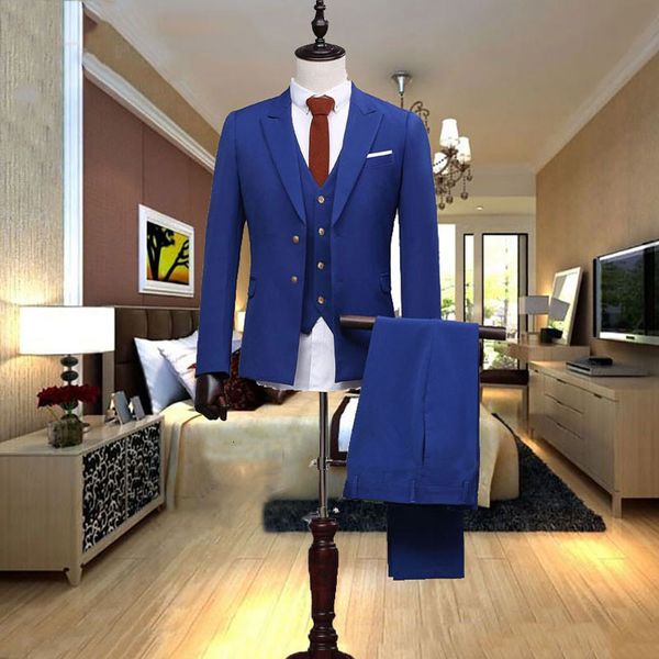 men's suits & blazers royal blue men wedding groom tuxedos peaked lapel custom made man 3piece jacket pants vest costume homm, White;black
men's suits & blazers royal blue men wedding groom tuxedos peaked lapel custom made man 3piece jacket pants vest costume homm, White;black
