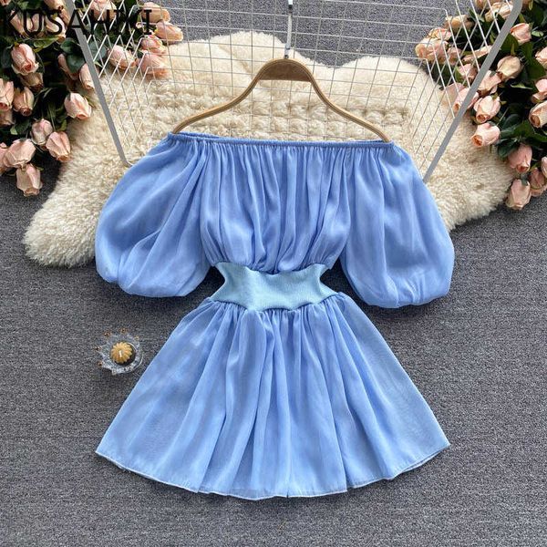 slash neck strapless womens korean chiffon blouses puff sleeve slim waist elegant blusones de mujer 6h288 210603, White
slash neck strapless womens korean chiffon blouses puff sleeve slim waist elegant blusones de mujer 6h288 210603, White