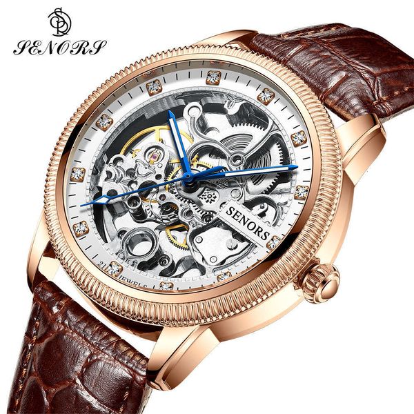 hollow senors full waterproof stainless steel belt men's mechanical watch straight sn210, Slivery;brown
hollow senors full waterproof stainless steel belt men's mechanical watch straight sn210, Slivery;brown