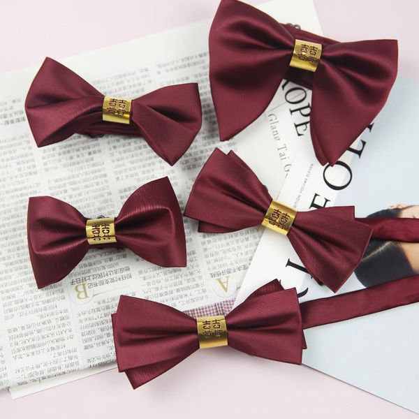 bow ties men's solid color bridegroom wedding wine red double-layer hi-core tie, Black;gray
bow ties men's solid color bridegroom wedding wine red double-layer hi-core tie, Black;gray
