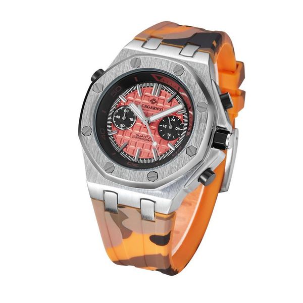 wristwatches cagarny chronograph watches for men brand camouflage silicone quartz military wristwatch creative sport clock montre homme, Slivery;brown
wristwatches cagarny chronograph watches for men brand camouflage silicone quartz military wristwatch creative sport clock montre homme, Slivery;brown