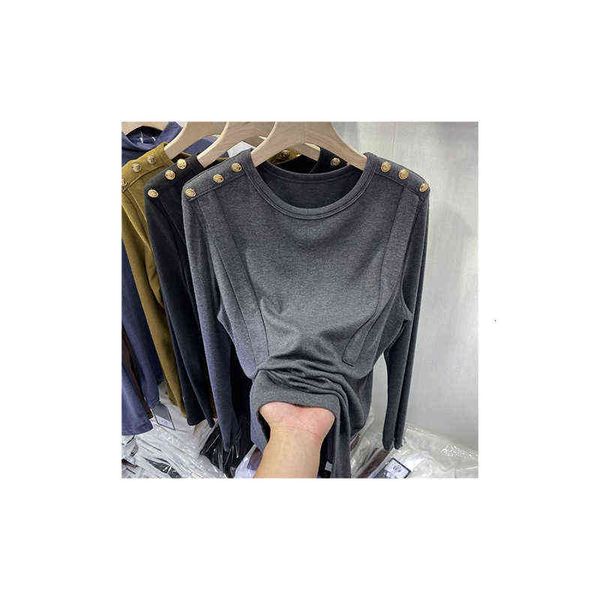 women's sweaters soft and durable wtern style button epaulet long sleeve t-shirt women's autumn winter versatile thin korean botto, White;black
women's sweaters soft and durable wtern style button epaulet long sleeve t-shirt women's autumn winter versatile thin korean botto, White;black
