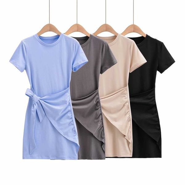 kong hong chic waist tie knot pleated short sleeve drs women's summer round neck t-shirt buttock skirt, Black
kong hong chic waist tie knot pleated short sleeve drs women's summer round neck t-shirt buttock skirt, Black