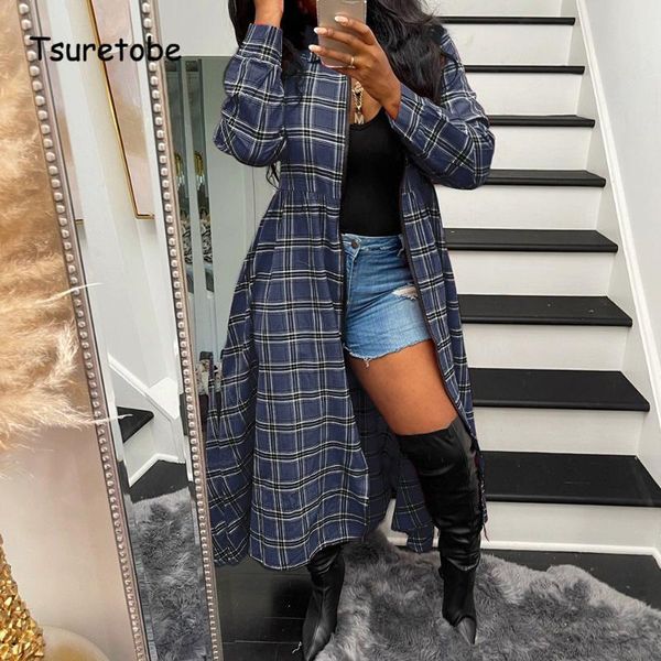 women's trench coats tsuretobe cardigan plaid print coat women autumn zipper streetwear fashion nightclub clothes casual long outerwear, Tan;black
women's trench coats tsuretobe cardigan plaid print coat women autumn zipper streetwear fashion nightclub clothes casual long outerwear, Tan;black