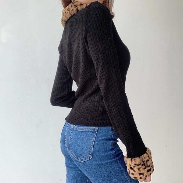 women's knits & tees vintage faux fur leopard lapel rib knitting cardigan women long sleeve zipper crop sweater short slim j 6qp8, White
women's knits & tees vintage faux fur leopard lapel rib knitting cardigan women long sleeve zipper crop sweater short slim j 6qp8, White