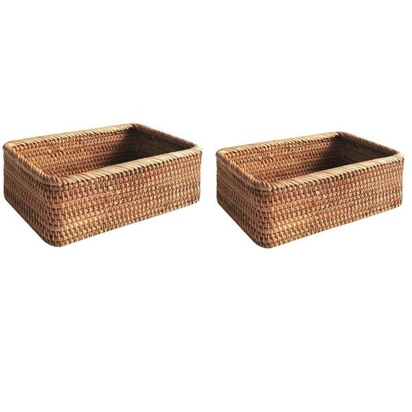 storage baskets 2x hand-woven rectangular rattan wicker basket fruit tea snack bread picnic cosmetic box l & m
storage baskets 2x hand-woven rectangular rattan wicker basket fruit tea snack bread picnic cosmetic box l & m