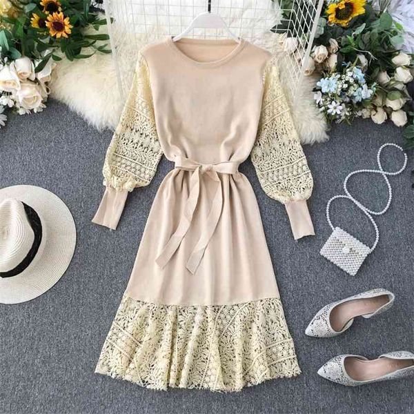 spring autumn women's dress french hollow lace round neck lace-up hips ruffled woman fishtail es ll097 210506, Black;gray
spring autumn women's dress french hollow lace round neck lace-up hips ruffled woman fishtail es ll097 210506, Black;gray