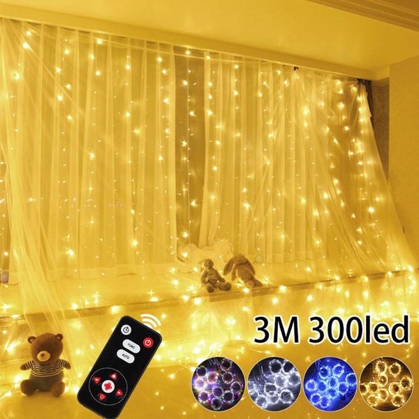 strings 3x3m led curtain light christmas fairy string lights remote control usb year garland lamp holiday decoration for home window
strings 3x3m led curtain light christmas fairy string lights remote control usb year garland lamp holiday decoration for home window