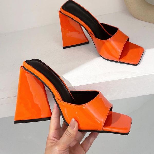 slippers summer orange black triangle thick heel street woman party peep toe dress shoes size 35-41
slippers summer orange black triangle thick heel street woman party peep toe dress shoes size 35-41