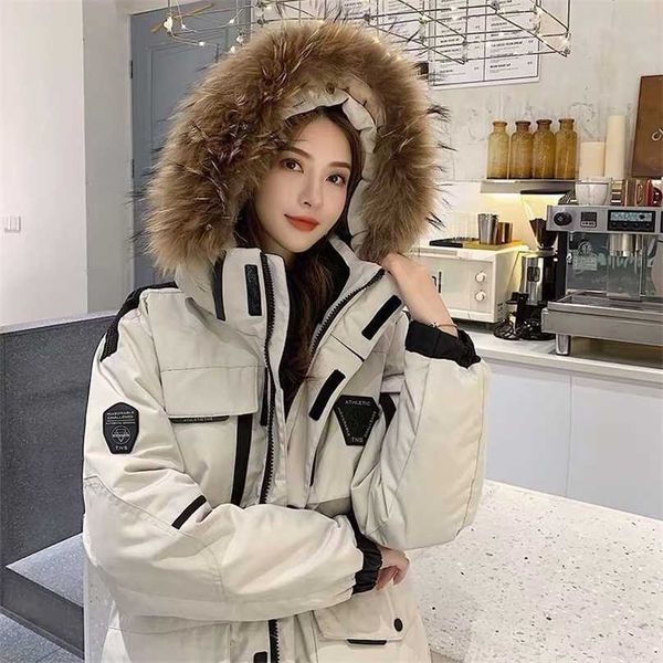 fashion hooded real fur collar down jacket men and women the same thick winter outdoor snow coat couple tooling oversized 211018, Black
fashion hooded real fur collar down jacket men and women the same thick winter outdoor snow coat couple tooling oversized 211018, Black