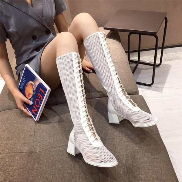 2021 women boots lace up knee high boots luxury square low heels hollow cross strap white long 1, Black
2021 women boots lace up knee high boots luxury square low heels hollow cross strap white long 1, Black