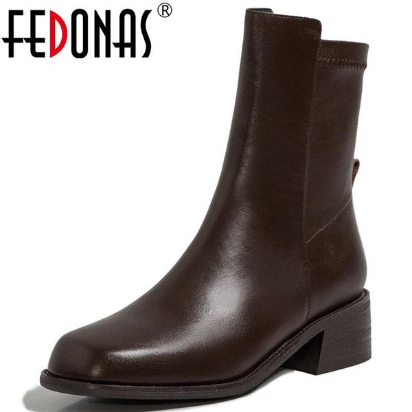 boots fedonas ins genuine leather female shoes woman heels 2021 fashion winter est ankle for women office lady boot, Black 
boots fedonas ins genuine leather female shoes woman heels 2021 fashion winter est ankle for women office lady boot, Black