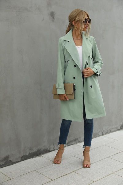 women solid color jacket, adults long sleeve lapel double breasted belted trench coat women's coats, Tan;black
women solid color jacket, adults long sleeve lapel double breasted belted trench coat women's coats, Tan;black