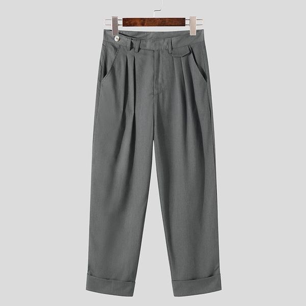 men's pants fashion men solid color joggers streetwear pockets casual trousers 2021 button loose leisure pantalones hombre 5xl incerun, Black
men's pants fashion men solid color joggers streetwear pockets casual trousers 2021 button loose leisure pantalones hombre 5xl incerun, Black