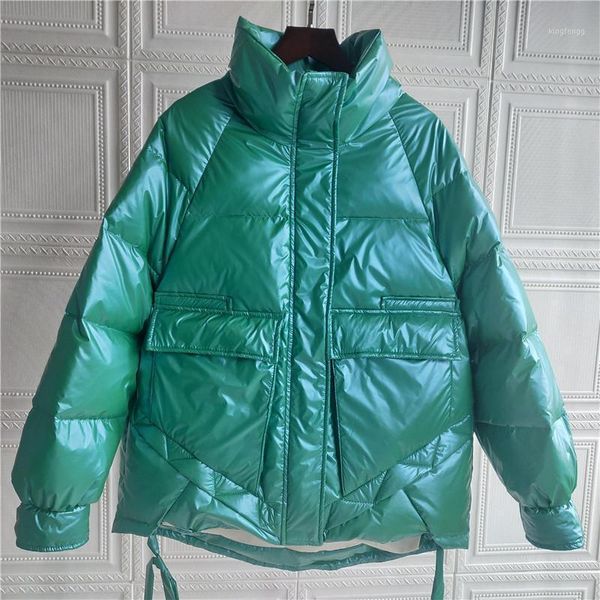 women's down & parkas korean stand-up collar shiny jacket casual loose 2021 winter women drawstring pocket long sleeve warm puffer, Black
women's down & parkas korean stand-up collar shiny jacket casual loose 2021 winter women drawstring pocket long sleeve warm puffer, Black