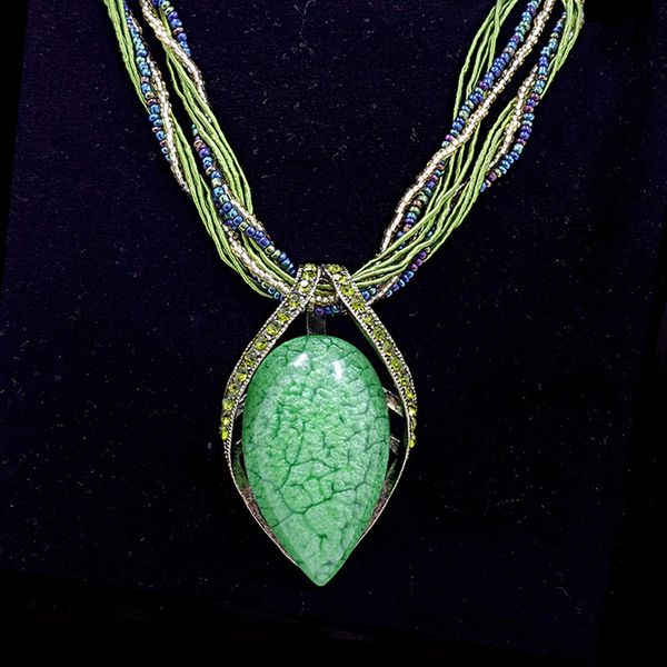 necklac ethnic style necklace bohemian glass leav water drop pendant yunnan necklace sweater chain, Silver
necklac ethnic style necklace bohemian glass leav water drop pendant yunnan necklace sweater chain, Silver