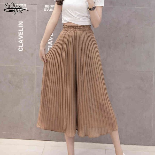 spring chiffon pants women ruffles casual pleated wide leg elastic waist cropped trousers joggers 9646 210508, Black;white
spring chiffon pants women ruffles casual pleated wide leg elastic waist cropped trousers joggers 9646 210508, Black;white