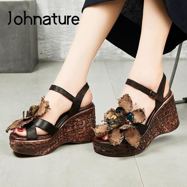 johnature summer sandals 2021 genuine leather casual buckle strap women shoes retro high heels wedges platform, Black
johnature summer sandals 2021 genuine leather casual buckle strap women shoes retro high heels wedges platform, Black