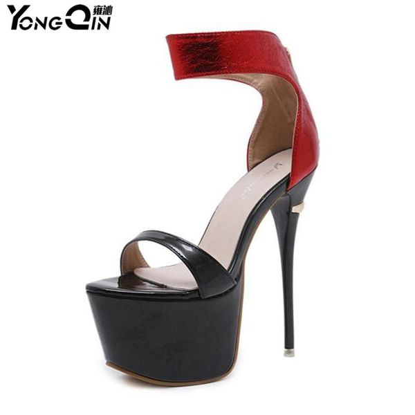 women sandals high heels 16.5cm thin heel shoes party pumps t-strap gladiator platform, Black
women sandals high heels 16.5cm thin heel shoes party pumps t-strap gladiator platform, Black