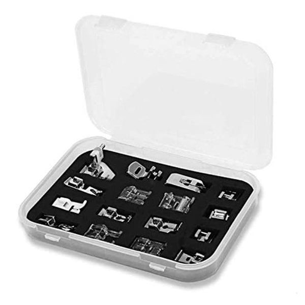 -16pcs presser foot set attachment low shank for sewing machine with storage case and feet list notions & tools, Black
-16pcs presser foot set attachment low shank for sewing machine with storage case and feet list notions & tools, Black