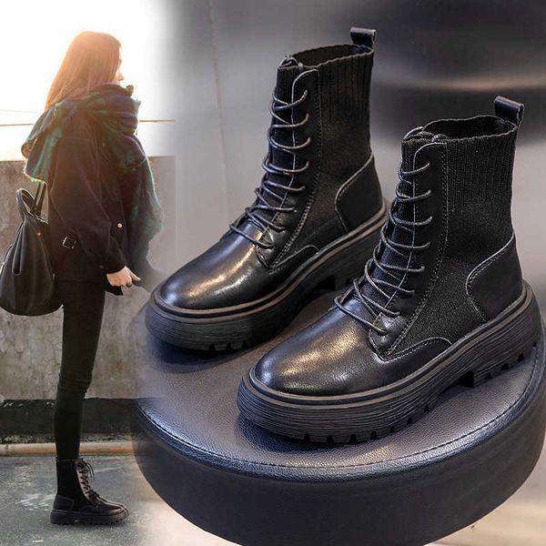 leather martin boots women 2021 autumn and winter leisure versatile thick heel short women's fashion, Black
leather martin boots women 2021 autumn and winter leisure versatile thick heel short women's fashion, Black