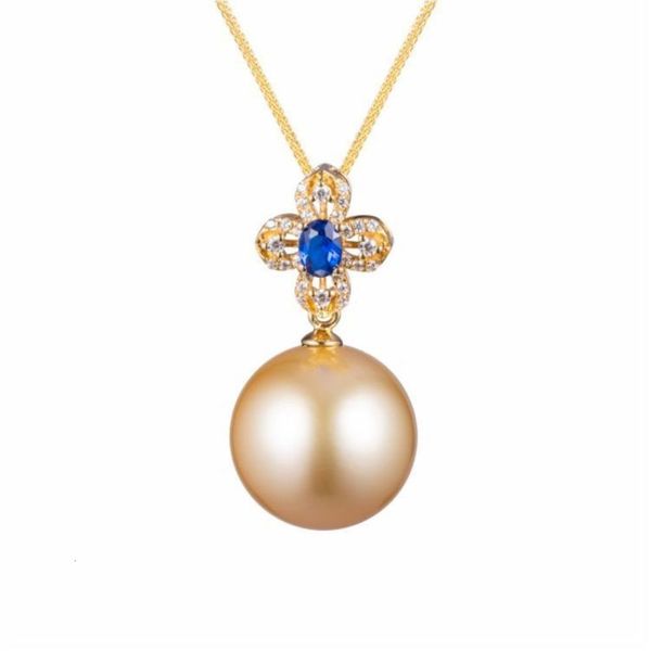beautiful pearl natural clover blue pendant 18k zircon 13-14mm sea water gold bead necklace, Black
beautiful pearl natural clover blue pendant 18k zircon 13-14mm sea water gold bead necklace, Black