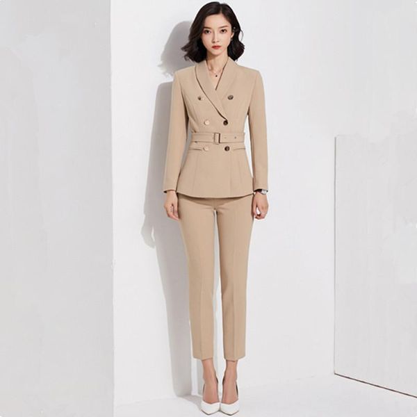 women's suits & blazers suit fashion double-breasted khaki two-piece (jacket + pants) business office formal wear, White;black
women's suits & blazers suit fashion double-breasted khaki two-piece (jacket + pants) business office formal wear, White;black