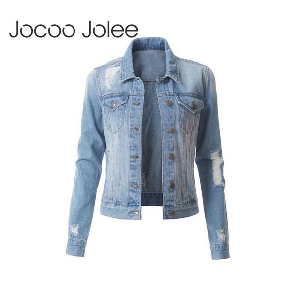 jocoo jolee vintage ripped denim jackets korean denim jackets women's single breasted jean coats streetwear harajuku outwear 210619, Black;brown
jocoo jolee vintage ripped denim jackets korean denim jackets women's single breasted jean coats streetwear harajuku outwear 210619, Black;brown