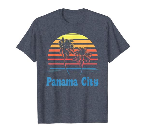 panama city florida sunset palm trees beach vacation t-shirt, White;black 
panama city florida sunset palm trees beach vacation t-shirt, White;black