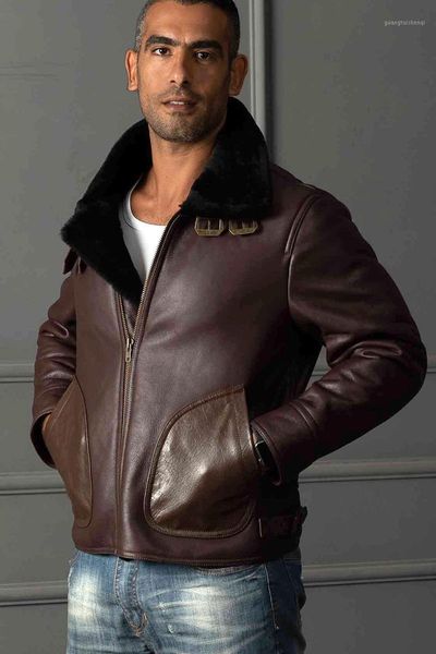 super 8015 warm genuine sheep leather mens big size b3 shearling bomber military fur jacket men's & faux, Black
super 8015 warm genuine sheep leather mens big size b3 shearling bomber military fur jacket men's & faux, Black