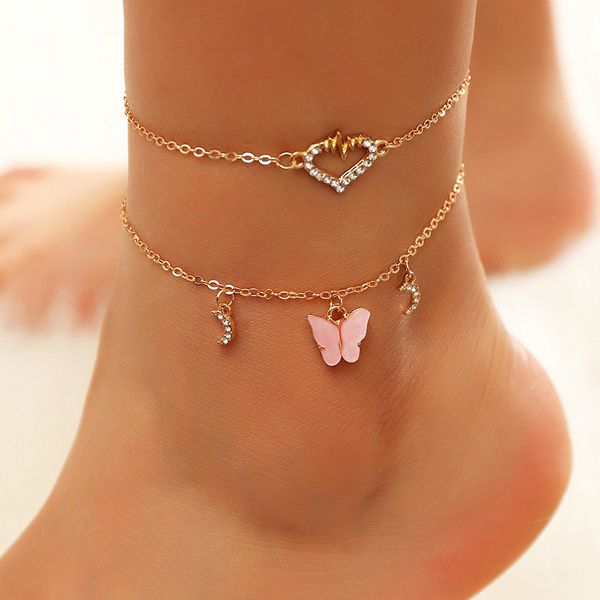 love heart ecg butterfly moon charms women anklet ankle bracelet barefoot sandal beach foot jewelry for lady perfect gift, Red;blue
love heart ecg butterfly moon charms women anklet ankle bracelet barefoot sandal beach foot jewelry for lady perfect gift, Red;blue