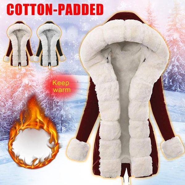 women's down & parkas ly women coat white plush female winter cotton hooded warm outwear dod886, Black
women's down & parkas ly women coat white plush female winter cotton hooded warm outwear dod886, Black