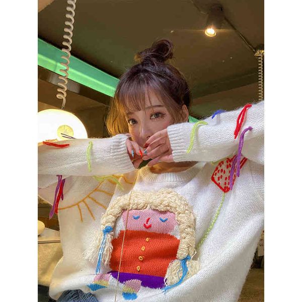 women's sweaters korobov japanese harajuku autumn winter women pullovers cartoon korean streetwear o neck long sleeve tassel sweater jt, White;black
women's sweaters korobov japanese harajuku autumn winter women pullovers cartoon korean streetwear o neck long sleeve tassel sweater jt, White;black