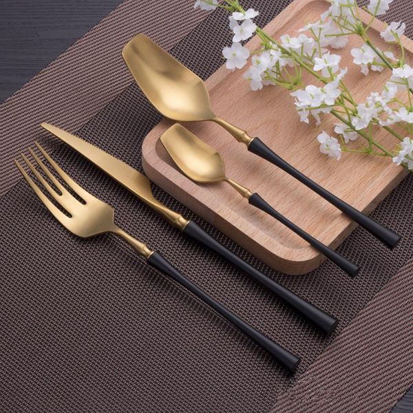 dinnerware sets 24pcs/set knight gold black stainless steel cutlery set flatware dinner knives fork spoon tableware
dinnerware sets 24pcs/set knight gold black stainless steel cutlery set flatware dinner knives fork spoon tableware