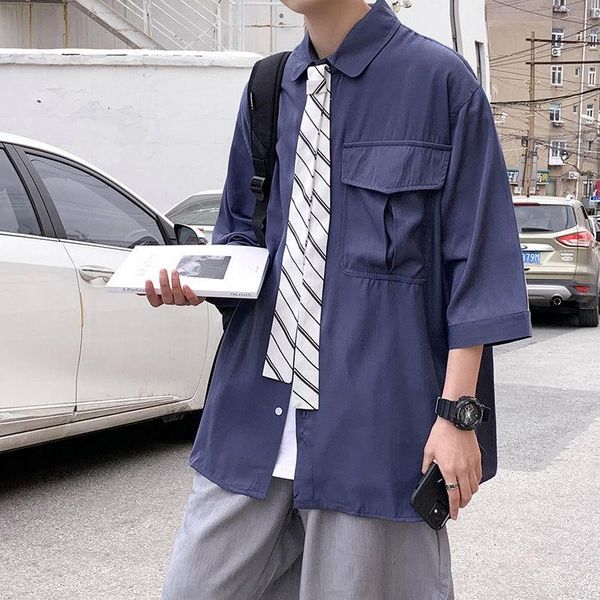 men's casual shirts summer thin men korean fashion led wide loose streetwear short-sleeved, White;black
men's casual shirts summer thin men korean fashion led wide loose streetwear short-sleeved, White;black