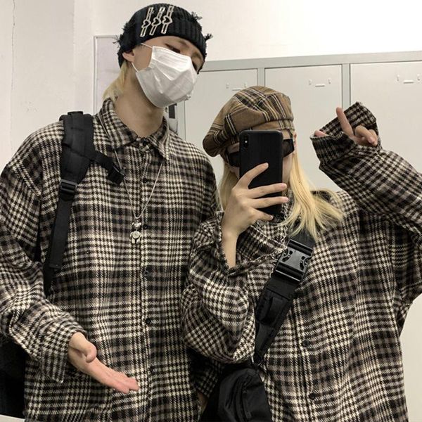 casual shirts spring autumn plaid korean fashion loose thick woolen shirt men's harajuku streetwear couple long-sleeved men, White;black
casual shirts spring autumn plaid korean fashion loose thick woolen shirt men's harajuku streetwear couple long-sleeved men, White;black
