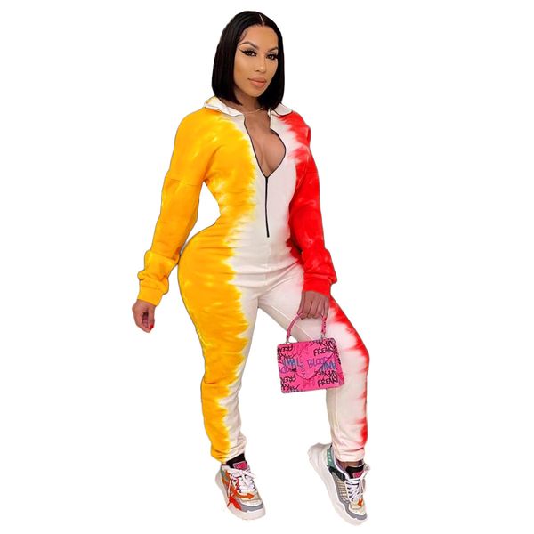 fashion one piece outfit women tie dye print front zipper body mujer manga larga lady casual jumpsuit ropa talla grande de mujer 210414, Black;white
fashion one piece outfit women tie dye print front zipper body mujer manga larga lady casual jumpsuit ropa talla grande de mujer 210414, Black;white