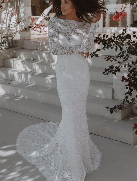 other wedding dresses #11381 2021 elegant mermaid lace boat neck bohemian dress open back rustic bridal poshoot gown custom made, White
other wedding dresses #11381 2021 elegant mermaid lace boat neck bohemian dress open back rustic bridal poshoot gown custom made, White