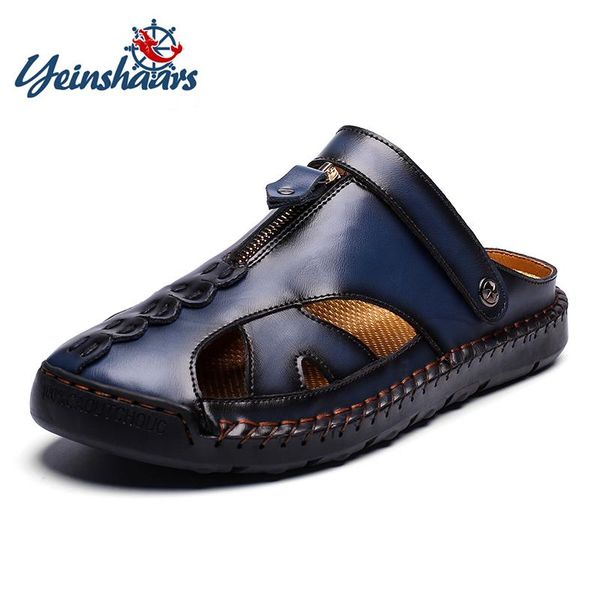 sandals yeinshaars men soft genuine leather shoes flat zip summer casual male beach plus size 48, Black
sandals yeinshaars men soft genuine leather shoes flat zip summer casual male beach plus size 48, Black