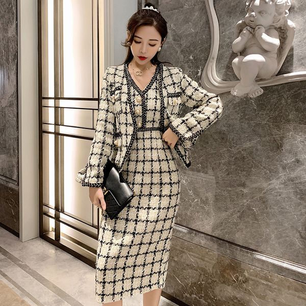 casual dresses cbafu plaid tweed jacket coat + sleeveless bodycorn dress suit v-neck two piece set elegant office autumn tracksuit f770 rhmr, Black;gray
casual dresses cbafu plaid tweed jacket coat + sleeveless bodycorn dress suit v-neck two piece set elegant office autumn tracksuit f770 rhmr, Black;gray