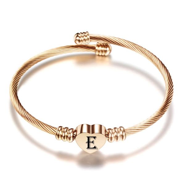 bangle simple stainless steel braided rosegold cable wire bangles color 26 letters a-z titanium heart women bracelet accessories, Black
bangle simple stainless steel braided rosegold cable wire bangles color 26 letters a-z titanium heart women bracelet accessories, Black