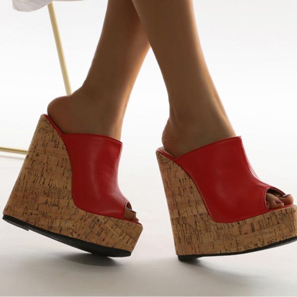 slippers women's shoes super high-heeled wedge-heeled platform red sandals casual fish mouth cwf, Black
slippers women's shoes super high-heeled wedge-heeled platform red sandals casual fish mouth cwf, Black