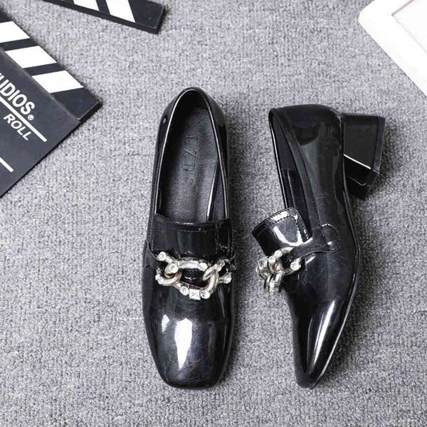 dress shoes japanned leather chains grandma women folds square toe loafers soft bottom shallow oxfords zapatos mujer jqgx, Black
dress shoes japanned leather chains grandma women folds square toe loafers soft bottom shallow oxfords zapatos mujer jqgx, Black