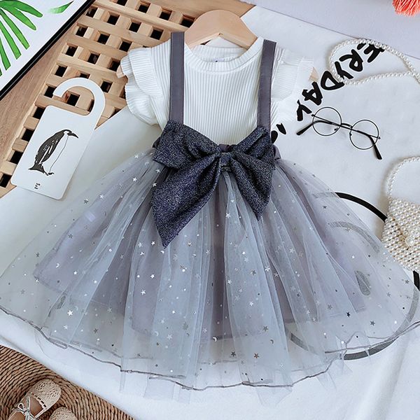 summer girls clothing sets princess flying sleeve mesh gauze big bow skirt 2pcs baby kids clothes suit children clothing, White
summer girls clothing sets princess flying sleeve mesh gauze big bow skirt 2pcs baby kids clothes suit children clothing, White